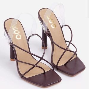Asos x Molly Mae comethru strappy sandals in brown